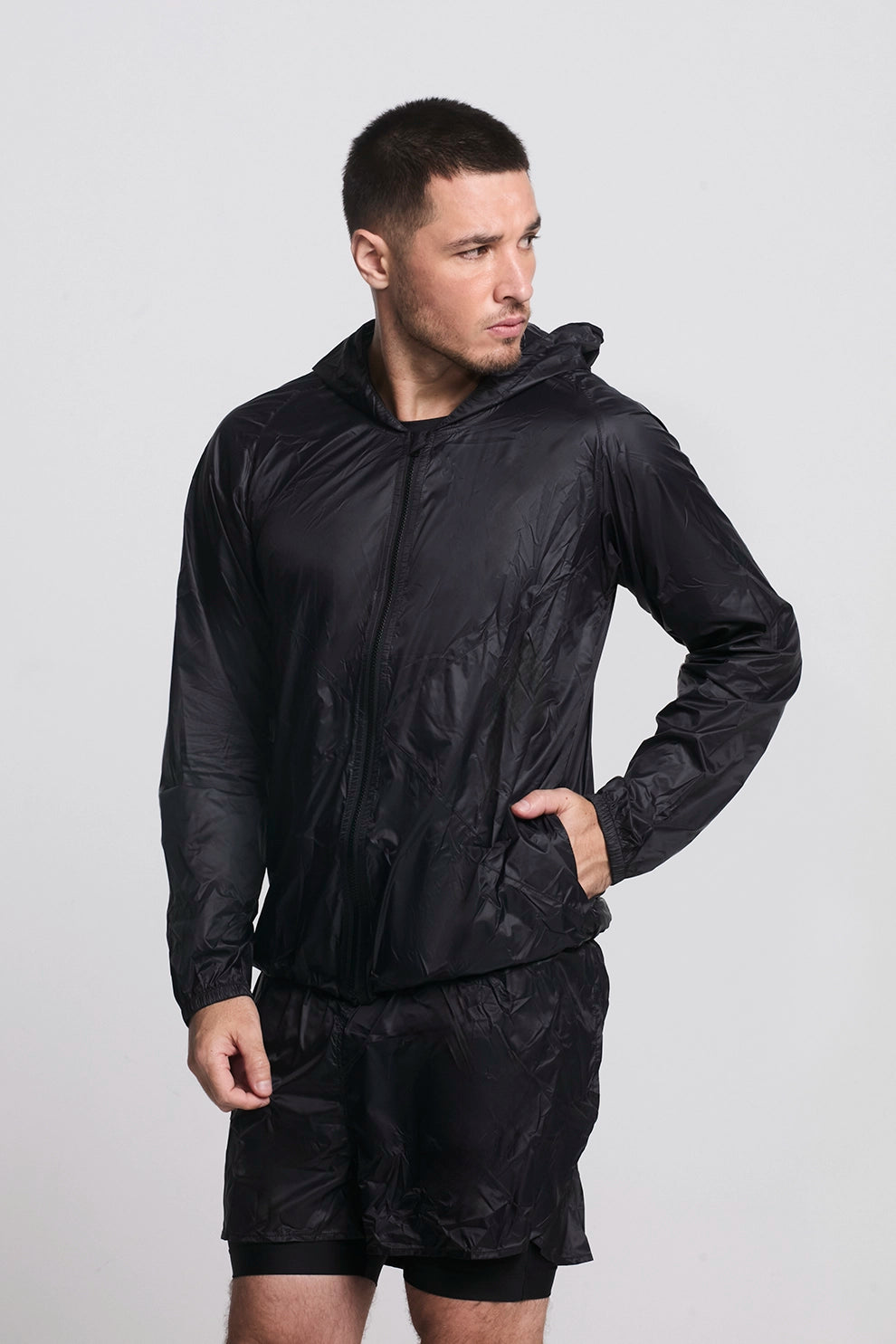 Casaco Corta Vento Masculino Preto