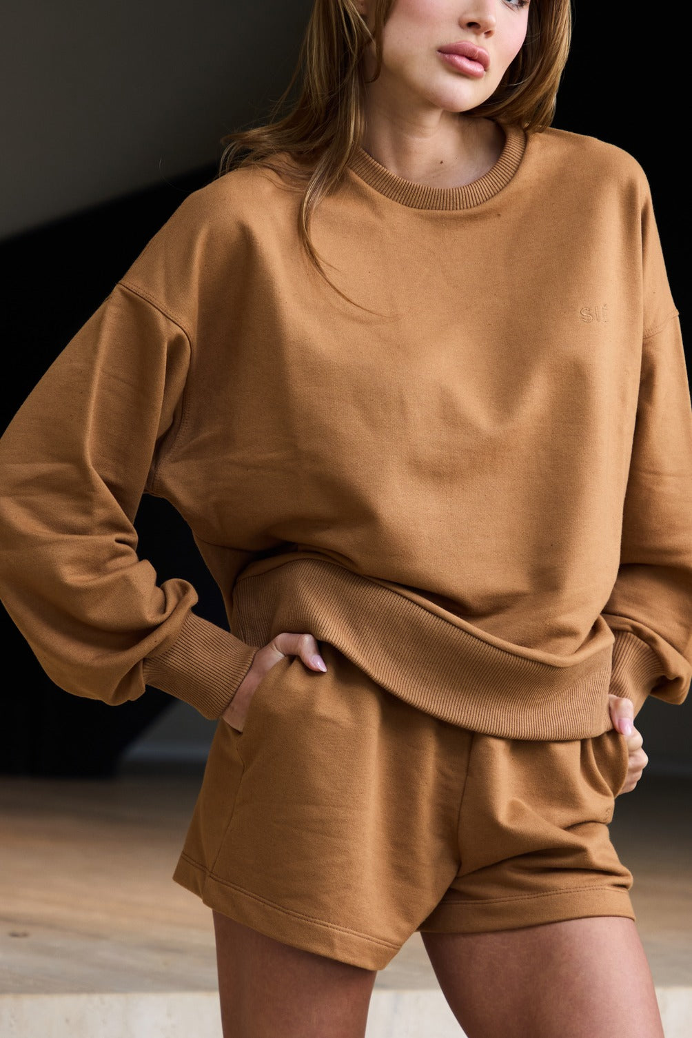 Shorts Ease Moletom Avelã