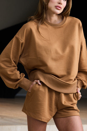 Shorts Ease Moletom Avelã